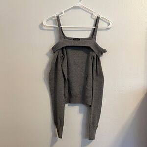 Vintage Y2K Cotton Blend Baby Tee Style Crop Sweatshirt